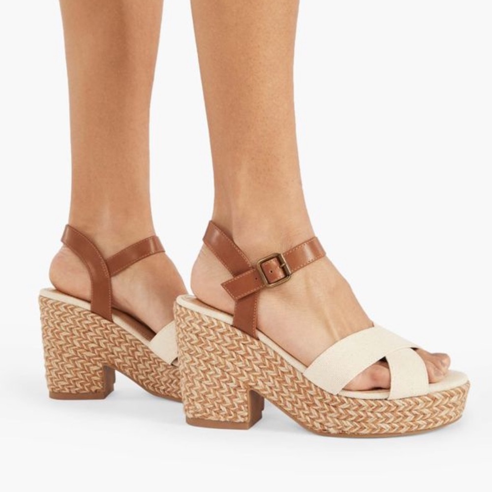 Take A Stroll Platform Espadrille Heeled Sandal